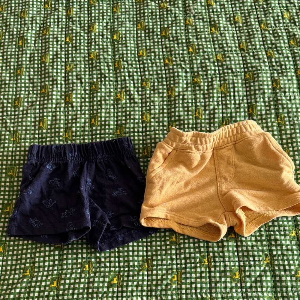 Garanimals Kids' Shorts in Dark Blue with light blue dinosaur pattern and Yellow